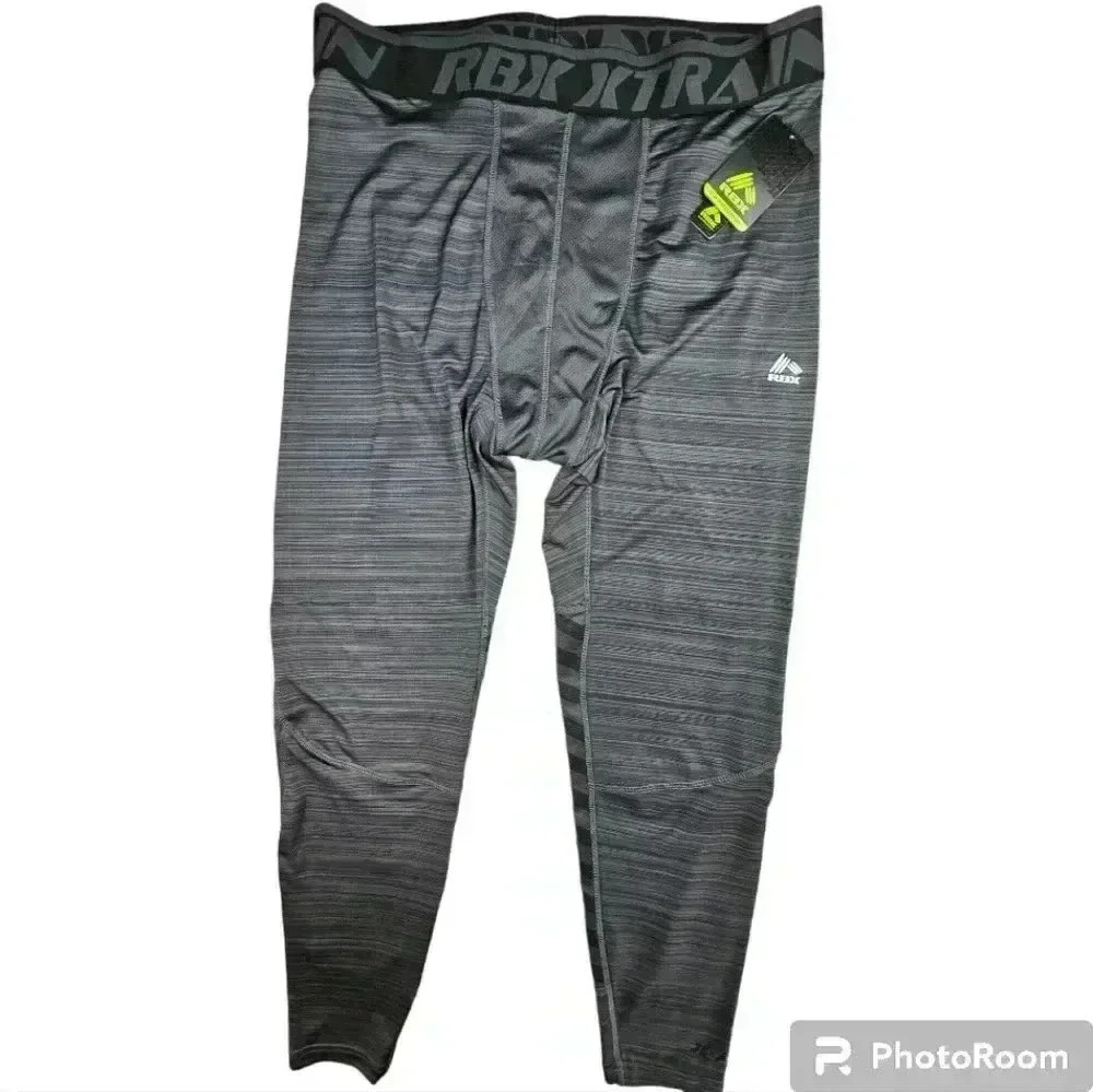 RBX Pro X-Dri  Compression Leggings Gray/black stripe men's # CRM733 XLARGE